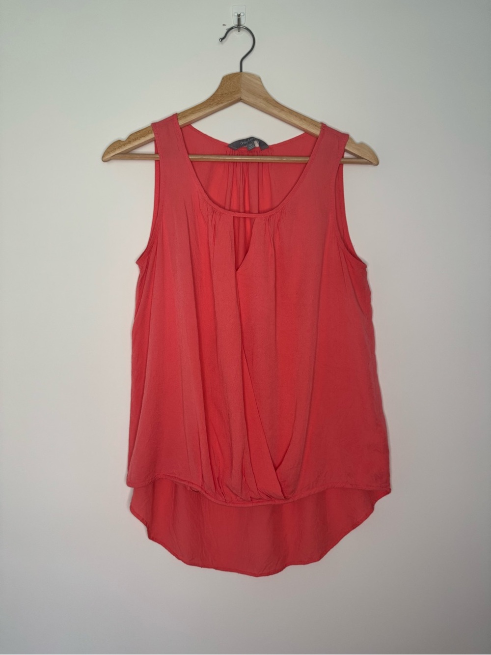 Daisy Fuentes Coral Draped Sleeveless Blouse